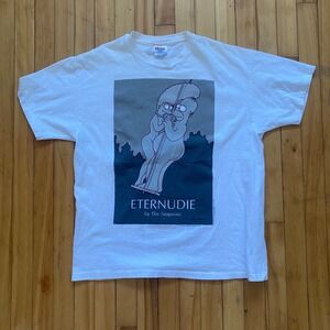 Vintage 1995 Simpsons Eternudie T Shirt Mens XL Hanes Heavyweight Bart Marge